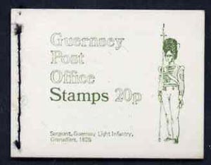 Guernsey 1971 20p Booklet (Guernsey Light Infantry - Grenadiers) complete and pristine, SG B8, stamps on militaria, stamps on military uniforms
