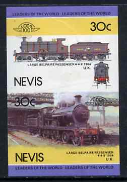 Nevis 1985 Locomotives #4 (Leaders of the World) Belpaire 4-4-0 30c se-tenant proof pair as issued but imperforate (as SG 299a) unmounted mint, stamps on , stamps on  stamps on railways