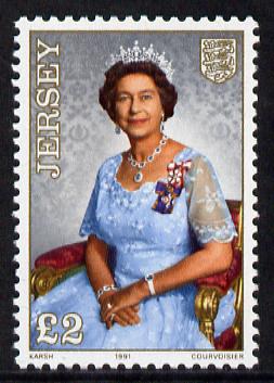 Jersey 1989-95 Queen Elizabeth 2 unmounted mint, SG 491b, stamps on royalty