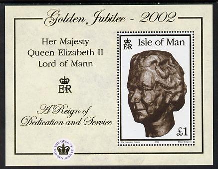 Isle of Man 2002 Golden Jubilee perf m/sheet unmounted mint SG MS 975, stamps on , stamps on  stamps on royalty, stamps on  stamps on golden jubilee