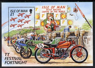 Isle of Man 1996 Tourist Trophy - Irish Winners perf m/sheet unmounted mint SG MS 707, stamps on motobikes, stamps on motocycles, stamps on aviation, stamps on red arrows, stamps on 