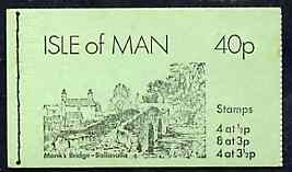 Booklet - Isle of Man 1974 Monks Bridge 40p Booklet (green cover) complete and pristine, SG SB6, stamps on bridges     civil engineering