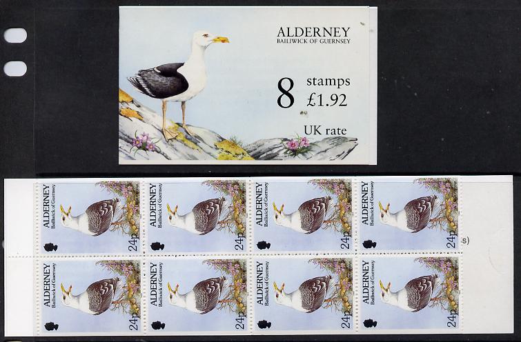 Guernsey - Alderney 1994-95 Flora & Fauna £1.92 booklet complete & fine SG ASB2, stamps on birds, stamps on flowers