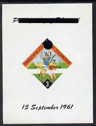 Thomond 1963 Hurling 3d (Diamond-shaped) deluxe sheet surcharged 1s6d World Cup 1966 with overprint & surcharge inverted unmounted mint, stamps on , stamps on  stamps on hurling, stamps on  stamps on football