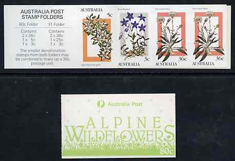 Australia 1986 Alpine Wildflowers 80c booklet complete & pristine, SG SB55, stamps on flowers
