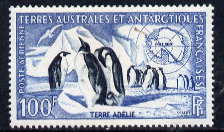 French Southern & Antarctic Territories 1956-60 Emperor Penguins 100f unmounted mint SG 17, stamps on polar, stamps on birds