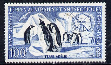 French Southern & Antarctic Territories 1956-60 Emperor Penguins 100f unmounted mint SG 17, stamps on , stamps on  stamps on polar, stamps on  stamps on birds