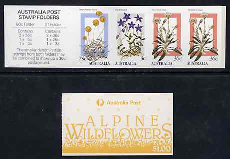 Australia 1986 Alpine Wildflowers $1 booklet complete & pristine, SG SB56, stamps on , stamps on  stamps on flowers