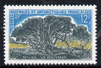 French Southern & Antarctic Territories 1962-72 Phylica Tree 12f unmounted mint SG 29, stamps on , stamps on  stamps on polar, stamps on  stamps on trees