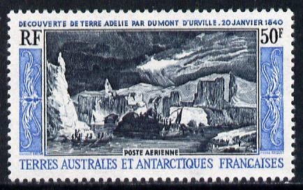 French Southern & Antarctic Territories 1965 Discovery of Adelie Land 50f unmounted mint SG 38, stamps on , stamps on  stamps on polar, stamps on  stamps on explorers
