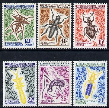 French Southern & Antarctic Territories 1972 Insects set of 6 unmounted mint SG 72-77, stamps on , stamps on  stamps on polar, stamps on  stamps on insects