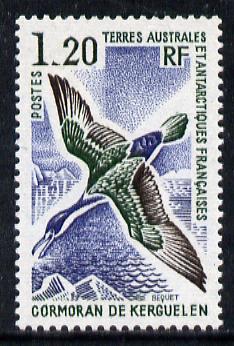 French Southern & Antarctic Territories 1976 Kerguelen Cormorants 1f20 unmounted mint SG 102, stamps on , stamps on  stamps on polar, stamps on  stamps on birds