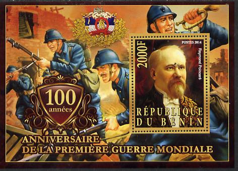 Benin 2014 Centenary of Start of WW1 #4 perf deluxe sheet containing one value unmounted mint, stamps on , stamps on  stamps on militaria, stamps on  stamps on  ww1 , stamps on  stamps on 