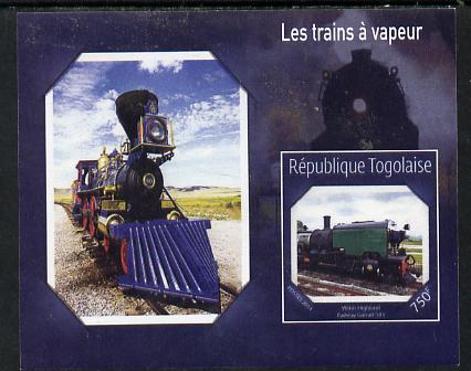 Togo 2014 Steam Locomotives imperf s/sheet F unmounted mint. Note this item is privately produced and is offered purely on its thematic appeal, stamps on railways