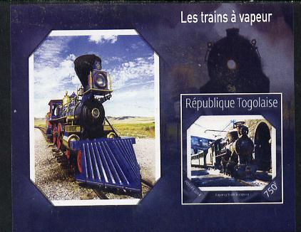 Togo 2014 Steam Locomotives imperf s/sheet G unmounted mint. Note this item is privately produced and is offered purely on its thematic appeal, stamps on , stamps on  stamps on railways