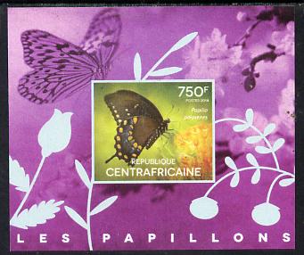 Central African Republic 2014 Butterflies #03 imperf s/sheet D unmounted mint. Note this item is privately produced and is offered purely on its thematic appeal, stamps on , stamps on  stamps on butterflies