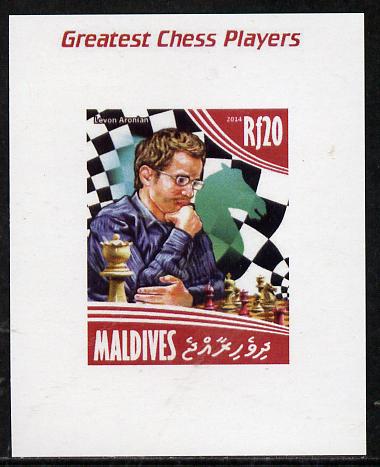 Maldive Islands 2014 Great Chess Players - Levon Arronian imperf s/sheet unmounted mint. Note this item is privately produced and is offered purely on its thematic appeal, stamps on , stamps on  stamps on chess, stamps on  stamps on personalities