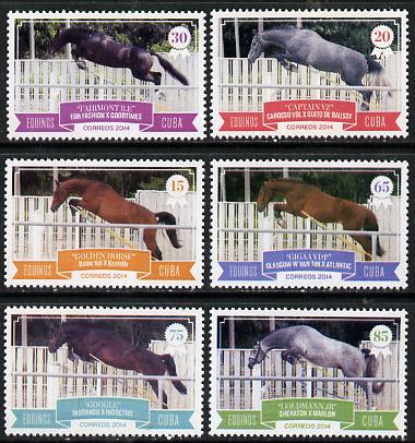 Cuba 2014 Horses perf set of 6 unmounted mint, stamps on , stamps on  stamps on horses