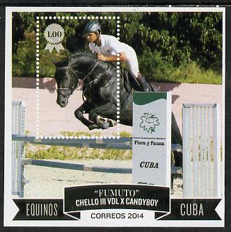 Cuba 2014 Horses perf m/sheet unmounted mint, stamps on , stamps on  stamps on horses