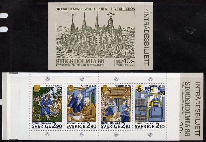 Sweden 1986 Stockholmoa 86 (Stamp Exhibition) 10k booklet complete and fine, SG SB 393, stamps on , stamps on  stamps on stamp exhibitions, stamps on  stamps on postal