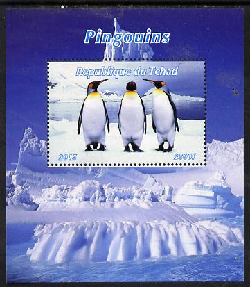 Chad 2015 Penguins perf deluxe sheet unmounted mint. Note this item is privately produced and is offered purely on its thematic appeal. . , stamps on , stamps on  stamps on birds, stamps on  stamps on penguins