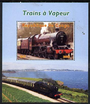 Congo 2015 Steam Trains #3 perf deluxe sheet unmounted mint. Note this item is privately produced and is offered purely on its thematic appeal, stamps on railways