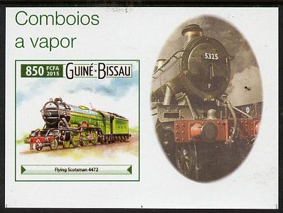 Guinea - Bissau 2015 Steam Trains #5 imperf deluxe sheet unmounted mint. Note this item is privately produced and is offered purely on its thematic appeal, stamps on , stamps on  stamps on railways