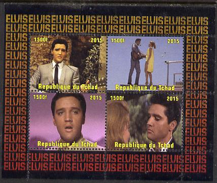 Chad 2015 Elvis Presley #4 perf sheetlet containing 4 values unmounted mint. Note this item is privately produced and is offered purely on its thematic appeal. . , stamps on , stamps on  stamps on personalities, stamps on  stamps on elvis, stamps on  stamps on music, stamps on  stamps on films, stamps on  stamps on cinema, stamps on  stamps on movies, stamps on  stamps on pops, stamps on  stamps on rock