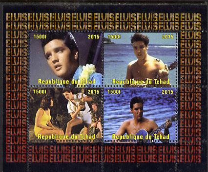 Chad 2015 Elvis Presley #7 perf sheetlet containing 4 values unmounted mint. Note this item is privately produced and is offered purely on its thematic appeal. . , stamps on , stamps on  stamps on personalities, stamps on  stamps on elvis, stamps on  stamps on music, stamps on  stamps on films, stamps on  stamps on cinema, stamps on  stamps on movies, stamps on  stamps on pops, stamps on  stamps on rock