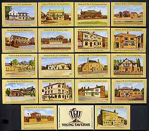 Match Box Labels - complete set of 18+1 Viking Taverns, superb unused condition (Cornish Match Co), stamps on , stamps on  stamps on pubs     alcohol     drink