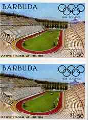 Barbuda 1984 Olympic Games $1.50 imperforate pair unmounted mint, as SG 731, stamps on , stamps on  stamps on sport, stamps on olympics , stamps on stadium, stamps on ancient greece 