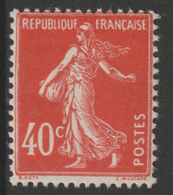 France 1925 Sower 40c vermilion unmounted nint SG 418, stamps on farming, stamps on agriculture