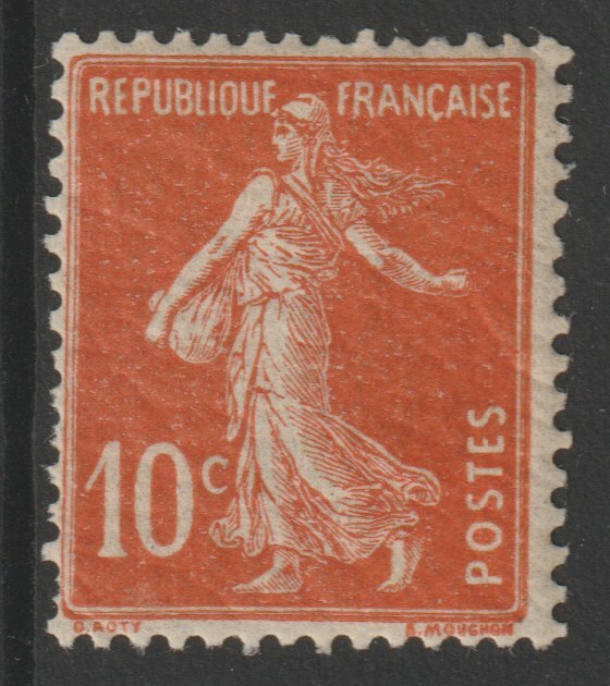 France 1907 Sower 10c red unmounted nint SG 333, stamps on farming, stamps on agriculture