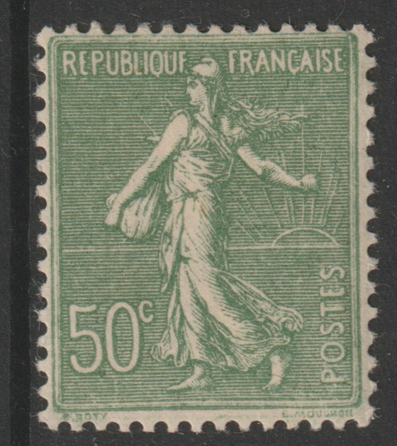 France 1925 Sower 50c sage-green unmounted nint SG 420, stamps on , stamps on  stamps on farming, stamps on  stamps on agriculture