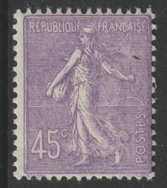 France 1925 Sower 45c violet unmounted nint SG 419, stamps on , stamps on  stamps on farming, stamps on  stamps on agriculture