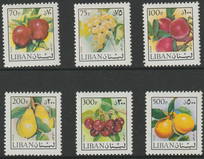 Lebanon 1973 Fruits perf set of 6 unmounted mint SG 1130-35, stamps on fruit