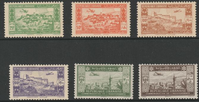 Lebanon 1944 2nd Anniversary of Independence Air perf set of 6 unmounted mint SG 269-74, stamps on aviation