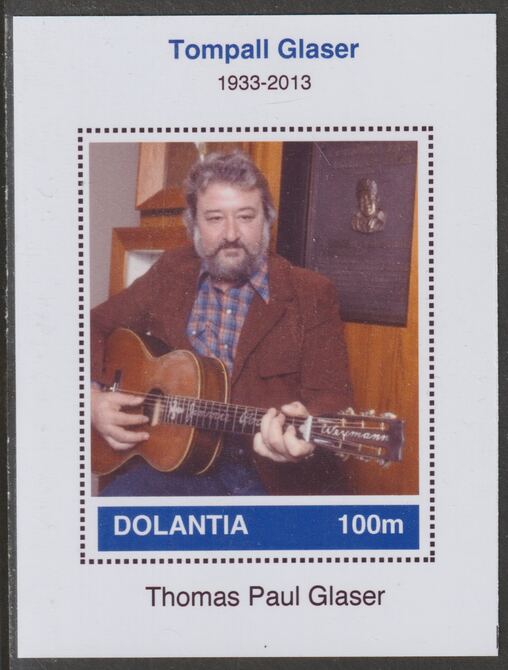 Dolantia (Fantasy) Tompall Glaser imperf deluxe sheetlet on glossy card (75 x 103 mm) unmounted mint, stamps on , stamps on  stamps on personalities, stamps on  stamps on music, stamps on  stamps on country, stamps on  stamps on 