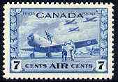 Canada 1942-48 KG6 War effort 7c blue Air Training Camp unmounted mint, SG 400*, stamps on aviation, stamps on  kg6 , stamps on 