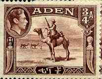 Aden 1939-48 KG6 Camel Corps 3/4a red-brown unmounted mint SG 17*, stamps on , stamps on  stamps on animals, stamps on  stamps on camels, stamps on  stamps on militaria, stamps on  stamps on  kg6 , stamps on  stamps on 