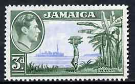 Jamaica 1939 KG6 Bananas 3d blue & green unmounted mint SG 126*, stamps on , stamps on  stamps on bananas, stamps on  stamps on fruits, stamps on  stamps on  kg6 , stamps on  stamps on 