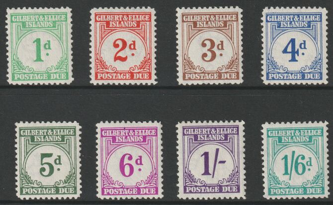 Gilbert & Ellice Islands 1940 KG6 Postage Due complete set of 8 appears unmounted mint, SG D1-8, stamps on postage dues