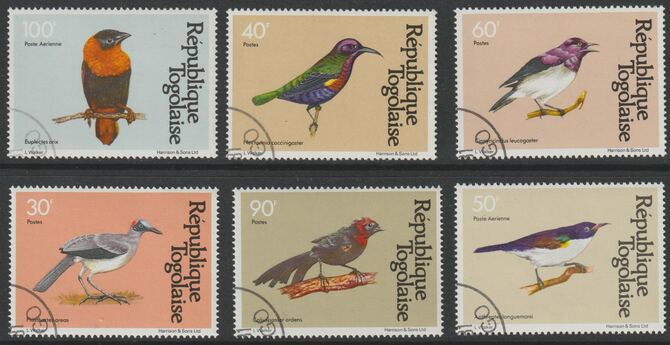 Togo 1981 Birds perf set of 6 fine cds used SG 1529-34, stamps on , stamps on  stamps on birds