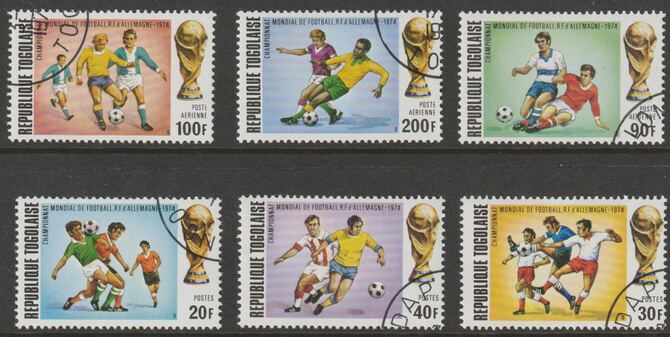Togo 1974 Football World Cup perf set of 6 fine cds used, SG 982-977, stamps on , stamps on  stamps on football