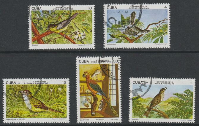 Cuba 1978 Birds set of  5 fine cds used, SG 2437-41, stamps on birds, stamps on woodpeckers, stamps on 