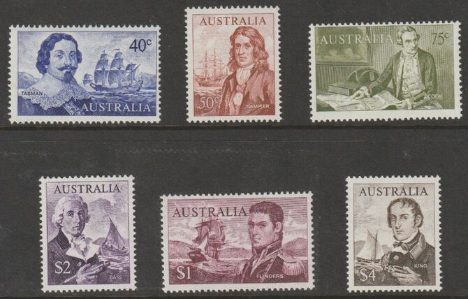 Australia 1966-73 Navigators set of 6 unmounted mint SG 398-403, stamps on explorers