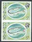 Dominica 1975-78 Gare Fish 5c imperforate pair unmounted mint, as SG 495, stamps on , stamps on  stamps on fish, stamps on  stamps on marine life