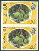 Dominica 1975-78 Mango Longue 20c unmounted mint imperforate pair (as SG 499), stamps on fruit, stamps on mango