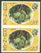 Dominica 1975-78 Mango Longue 20c unmounted mint imperforate pair (as SG 499), stamps on , stamps on  stamps on fruit, stamps on  stamps on mango