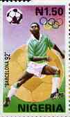 Nigeria 1992 Barcelona Olympic Games (2nd issue - Football) unmounted mint SG 624*, stamps on olympics    sport     football